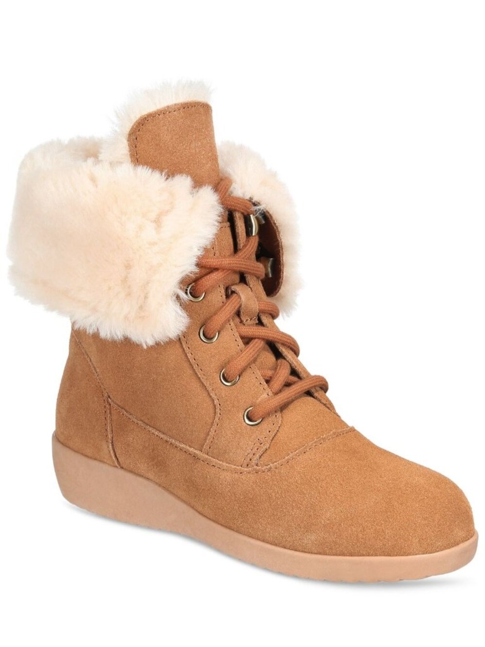 Style & Co. Womens Aubreyy Leather Ankle Winter & Snow Boots Brown Size 10M NWB